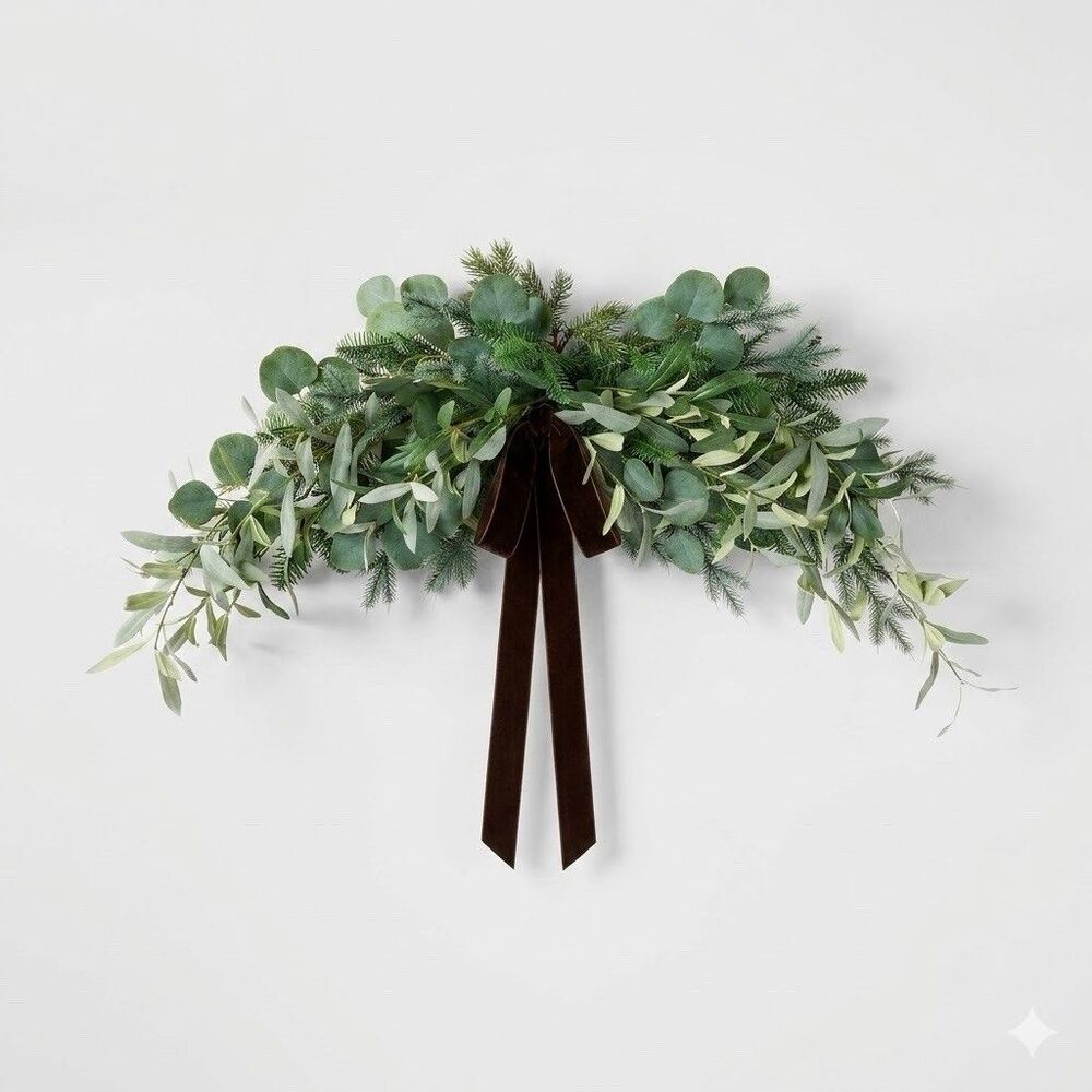 Threshold Studio McGee 46" Olive & Pine Swag Christmas Wreath Holiday Decor